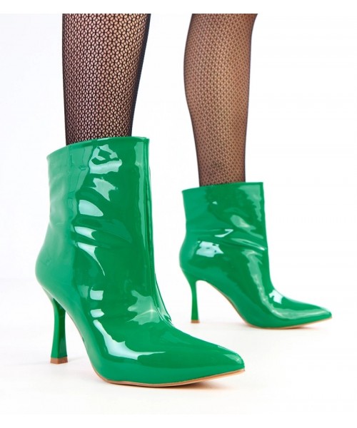 Žali lakuoti batai su smailiu kulnu "Marsena