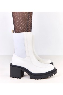 Balti bateliai su elastiniu įdėklu ir kulnu Jarley