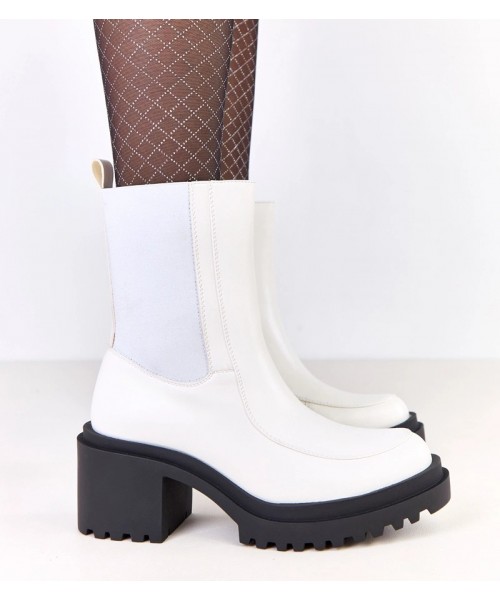 Balti bateliai su elastiniu įdėklu ir kulnu Jarley