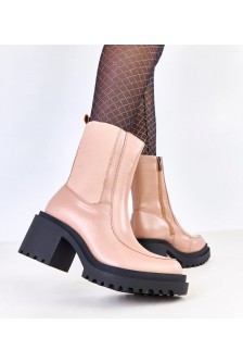 Smėlio spalvos smailianosiai batai su elastiniu Jarley įdėklu