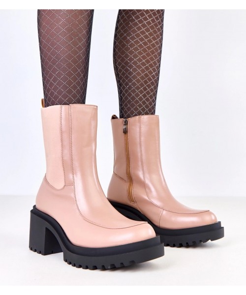 Smėlio spalvos smailianosiai batai su elastiniu Jarley įdėklu