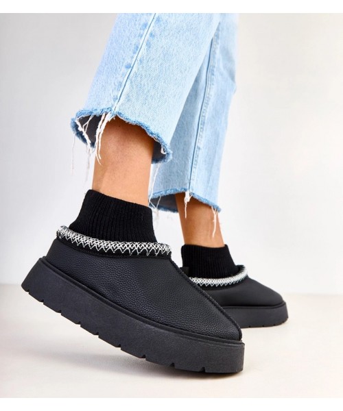 Juodi sniego batai su kojine viršuje Melara