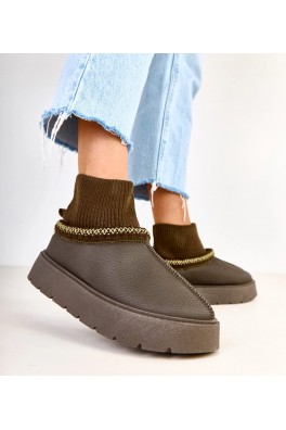 Žali sniego batai su kojinėmis iš "Melara