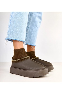 Žali sniego batai su kojinėmis iš "Melara