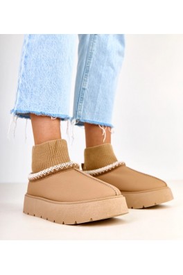 Rudos spalvos sniego batai su kojinėmis iš "Melara