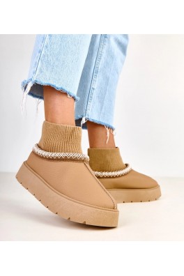 Rudos spalvos sniego batai su kojinėmis iš "Melara