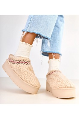 "Royana" smėlio spalvos sniego batai su žema platforma