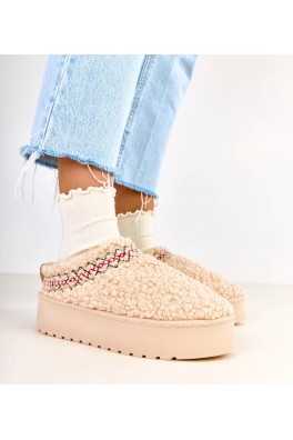 "Royana" smėlio spalvos sniego batai su žema platforma