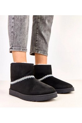 Juodi žemi eko zomšos sniego batai iš "Karolla