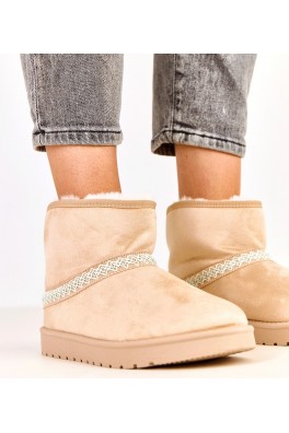 Smėlio spalvos žemi eko zomšos sniego batai iš "Karolla