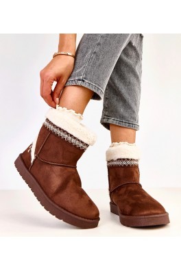 Rudi žemi sniego batai, puošti "Sensila" siuvinėjimu