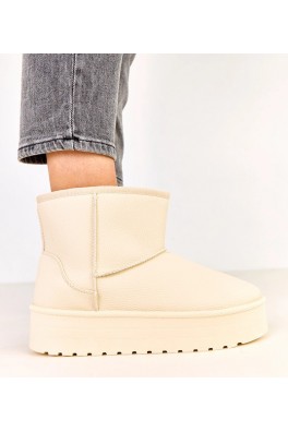 Smėlio spalvos žemos platformos eko odos sniego batai iš "Reinol