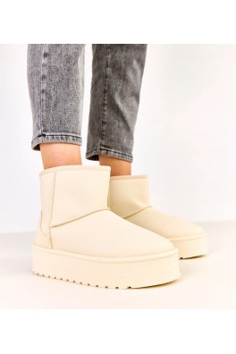 Smėlio spalvos žemos platformos eko odos sniego batai iš "Reinol