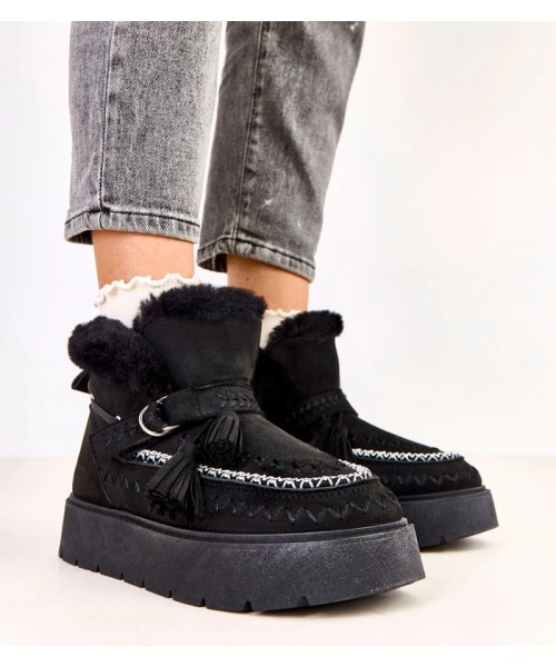 Juodi platforminiai sniego batai su kutais Maurisa