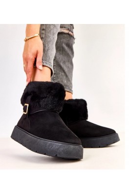 Juodi platforminiai sniego batai su Salini sagčių detalėmis