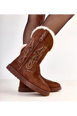 Rudi sniego batai su siuvinėjimu ant viršaus pagal Darena