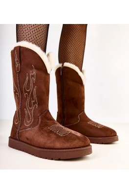 Rudi sniego batai su siuvinėjimu ant viršaus pagal Darena