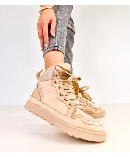 Smėlio spalvos aukštakulniai su grubiais raišteliais Klevis