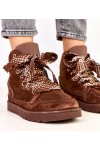 Rudos Spalvos Sneakers Stiliaus aukšta Su grubymi Raišteliais Klevis