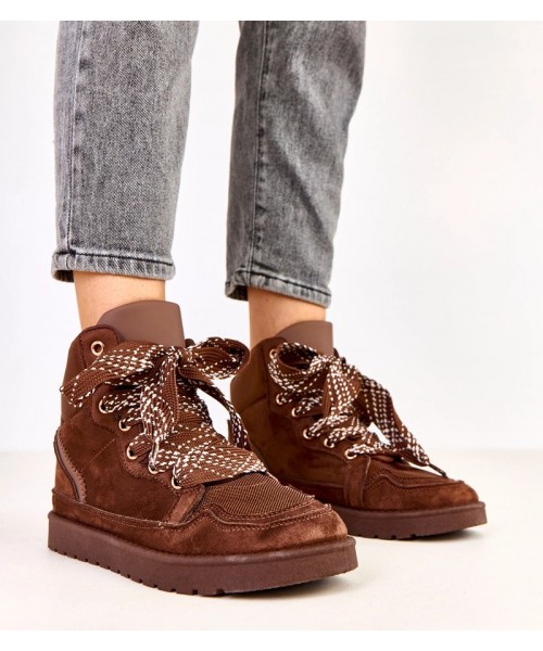 Rudos Spalvos Sneakers Stiliaus aukšta Su grubymi Raišteliais Klevis