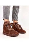 Rudos Spalvos Sneakers Stiliaus aukšta Su grubymi Raišteliais Klevis