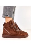 Rudos Spalvos Sneakers Stiliaus aukšta Su grubymi Raišteliais Klevis
