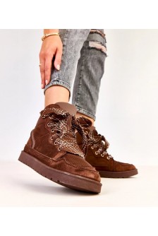 Rudos Spalvos Sneakers Stiliaus aukšta Su grubymi Raišteliais Klevis