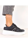 Juodi Sneakers Stiliaus Ant Platformos Su brokatowym Akcentu Jeromi