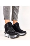 Juodi „Sneakers Stiliaus“ aukšti, sušildyti, su kailiu „Mirasen“ Juodi „Sneakers Stiliaus“ aukšti, sušildyti, su kailiu „Mirasen“