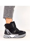 Juodi „Sneakers Stiliaus“ aukšti, sušildyti, su kailiu „Mirasen“ Juodi „Sneakers Stiliaus“ aukšti, sušildyti, su kailiu „Mirasen“