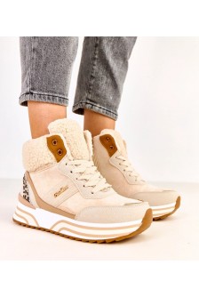Smėlio Spalvos Sneakers Stiliaus aukšta pašiltinti Su kożuszkiem Mirasen