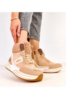 Tamsaus Smėlio Spalvos Sneakers Stiliaus aukšta pašiltinti Su kożuszkiem Mirasen