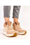 Tamsaus Smėlio Spalvos Sneakers Stiliaus aukšta pašiltinti Su kożuszkiem Mirasen