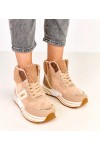 Tamsaus Smėlio Spalvos Sneakers Stiliaus aukšta pašiltinti Su kożuszkiem Mirasen
