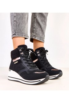 Juodi śniegowce Sneakers Stiliaus pašiltinti Ant Storo Pado Rolinda