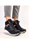Juodi „Sneakers“ stiliaus šilti sniego batai su storu padu „Rolinda“ Juodi „Sneakers“ stiliaus šilti sniego batai su storu padu „Rolinda“