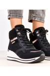 Juodi „Sneakers“ stiliaus šilti sniego batai su storu padu „Rolinda“ Juodi „Sneakers“ stiliaus šilti sniego batai su storu padu „Rolinda“