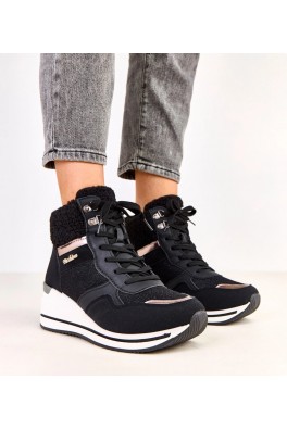 Juodi śniegowce Sneakers Stiliaus pašiltinti Ant Storo Pado Rolinda