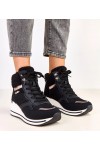 Juodi „Sneakers“ stiliaus šilti sniego batai su storu padu „Rolinda“ Juodi „Sneakers“ stiliaus šilti sniego batai su storu padu „Rolinda“