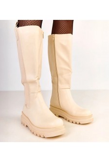 Smėlio spalvos batai su elastiniu įdėklu ant viršaus Maja