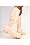 Smėlio spalvos batai su elastiniu įdėklu ant viršaus Maja