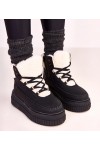 Juodi platforminiai apšiltinti sportiniai batai Lorraine