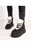 Juodi platforminiai apšiltinti sportiniai batai Lorraine