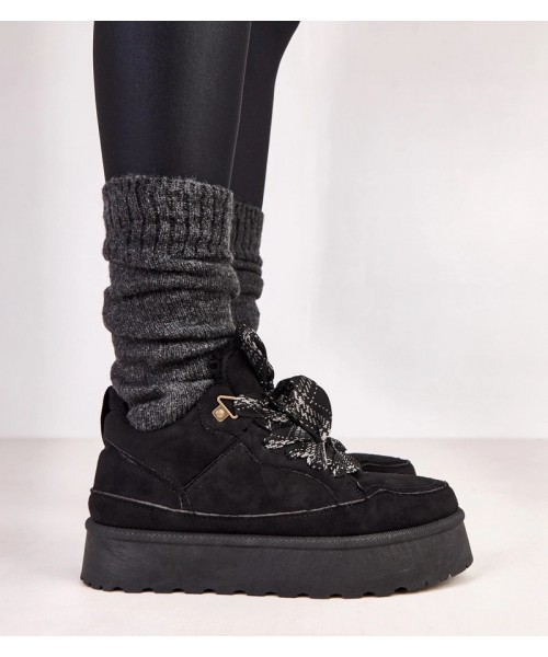 Juodi Sneakers Stiliaus pašiltinti Su grubymi Raišteliais Landry