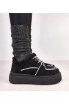 Juodi Sneakers Stiliaus pašiltinti Ant Platformos Vargas
