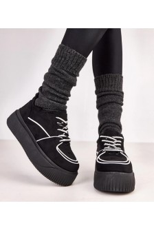 Juodi Sneakers Stiliaus pašiltinti Ant Platformos Vargas