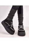 Juodi apšiltinti platforminiai sportbačiai Vargas