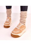 Rudos Spalvos Sneakers Stiliaus pašiltinti Ant Platformos Vargas Rudos Spalvos Sneakers Stiliaus pašiltinti Ant Platformos Vargas