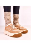 Rudos Spalvos Sneakers Stiliaus pašiltinti Ant Platformos Vargas Rudos Spalvos Sneakers Stiliaus pašiltinti Ant Platformos Vargas