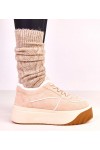Smėlio spalvos apšiltinti platforminiai sportbačiai Vargas